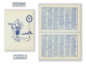 Herge Tintin rare calendrier dessin inedit scoutisme 1952 - Picture 1 of 1