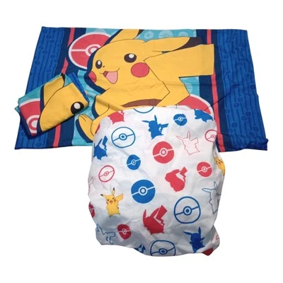 Комплект из 3 Pokémon Electric Ignite Pikachu простыня на резинке 2 наволочки б/у в отличном состоянии  - Изображение 1 из 4