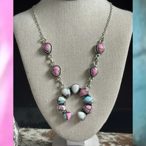 Cotton Candy Naja Southwestern Sterlingsilber Halskette - Bild 1 von 6