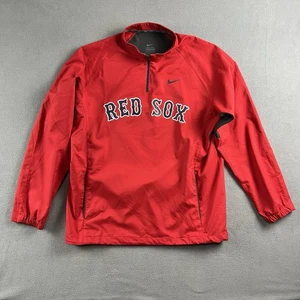 Giacca Nike uomo grande Boston Red Sox 1/4 zip pullover ricamato giacca a vento - Foto 1 di 11