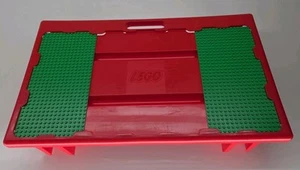 1998 Red Lego Lap Table Tray Storage Sliding Green Base Plates Carry Case - Picture 1 of 5