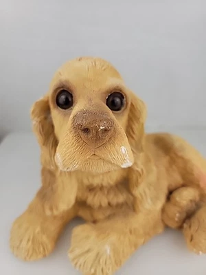 Estatua clásica dañada de perro cachorro de perro realista Critters Cocker Spaniel 1984 Foto 1 de 4