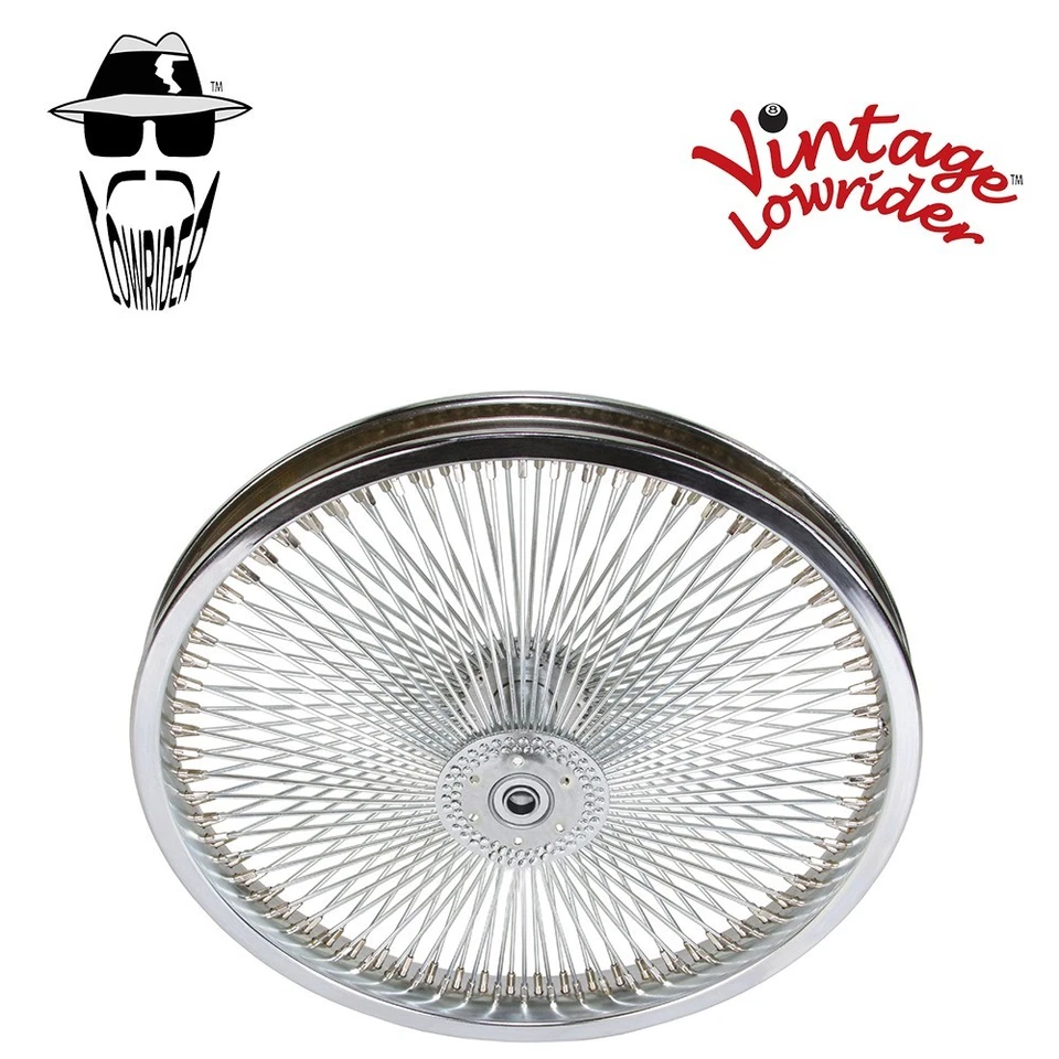 Vintage Lowrider Hollow Hub Wheel 16" 144 Spoke Hollow Hub Steel Chrome - Image 1 of 1