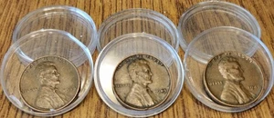 Vintage 1944, 1945, 1946 RARE Lincoln No Mint Mark Wheat Penny 3-Penny Set - Picture 1 of 2