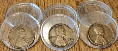 Year End Bonus: Vintage 1944, 1945, 1946 RARE No Mint Mark Wheat 3-Penny Set - Image 1 of 2