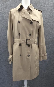 UniQlo Trench Coat Womens Large Removable Quilted Liner Pockets Beige Rain City - Picture 1 of 24