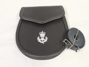 British Army Royal Regiment of Scotland Leather Sporran Purse with Belt - Bild 1 von 4
