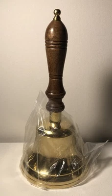 Large & Solid Brass Hand Bell School Bell Call Service Bell Christmas 11 ”H - Image 1 of 2