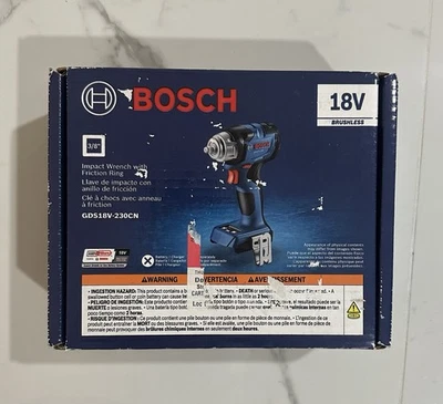✅NEW✅Bosch PROFACTOR GDS18V-230CN 18V Cordless 1/2" Impact Wrench+Friction Ring - Image 1 of 2