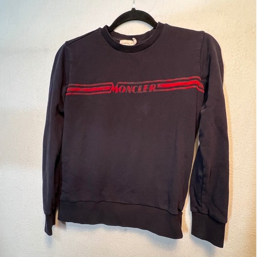 Moncler Felpa Pullover Girocollo Logo Righe Casual Top Taglia 14