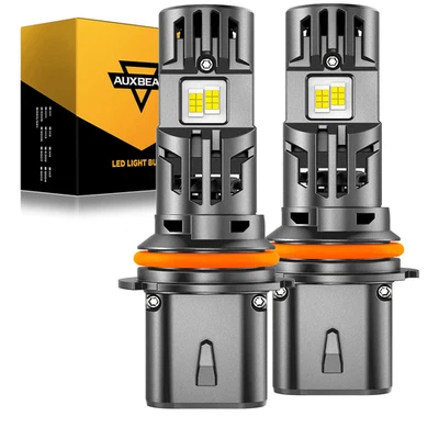 AUXBEAM Q50 HB5 9007 LED Headlight Bulbs High Low Beam 6500K White 130W 36000LM - Image 1 of 4