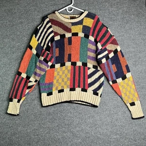 Boston Traders Limited Edition Sweater Large Linen Blend Colorful Geometric - Picture 1 of 6