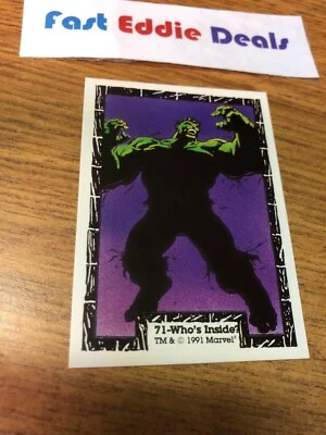 COMIC IMAGES 1991 THE INCREDIBLE HULK TRADING CARD 71 GREEN AND MEAN HULK SMASH - Image 1 of 2