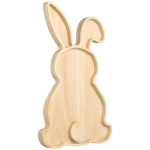  Kaninchen Tablett Osterhasen Holz Teller Baby Kleine Servierschale Geschirr - Bild 1 von 12