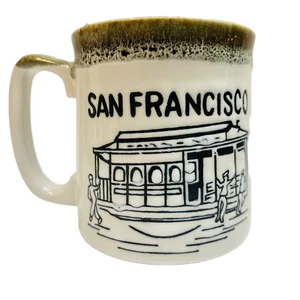 Souvenir San Francisco Coffee Mug Japan Golden Gate Bridge Trolly Travel - Picture 1 of 10