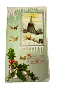 Vintage 1880's Tuck & Sons - Happiness Be Yours Christmas Greeting Card - Picture 1 of 4