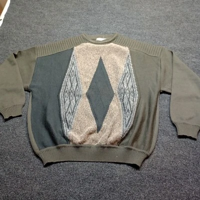 Suéter DE COLECCIÓN St Croix Tejidos Mezcla Lana Adulto Mediano Tejido Diamante Hecho en EE. UU. Foto 1 de 4