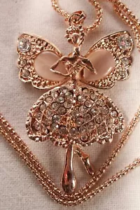 Dancers Dream Sparkling Ballerina In Rose Gold Color Covered In Rhinestones - Picture 1 of 6