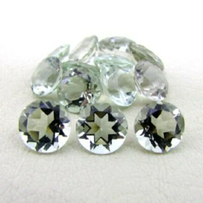 GREEN AMETHYST ROUND FACETED CUT 10x10 MM CALIBRATED SIZE LOOSE GEMSTONE E - Image 1 of 4