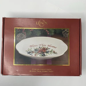 Lenox Winter Greetings “Bless This Home" Serving Tray Cardinal Original Box - Bild 1 von 6