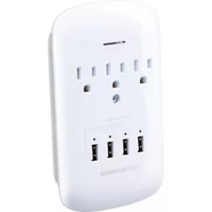 Monster Cable 3-Outlet Wall Tap Surge Protector With 4-USB-A - Picture 1 of 4