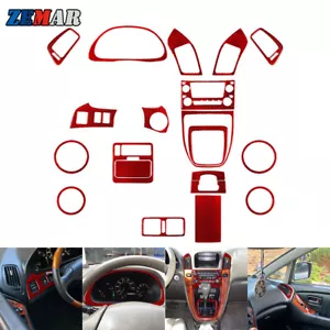 Juego de 20 kits de cubierta interior completa de fibra de carbono roja para Lexus RX300 1999-2003 - Imagen 1 de 16