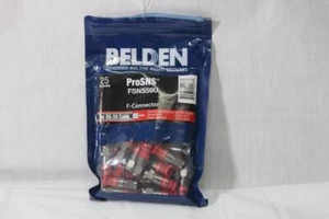 Belden FSNS59U RG59 Universal F Connector (RED) - 25PK NEW! - Picture 1 of 3
