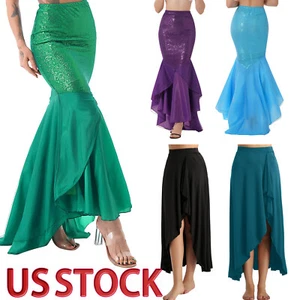 Mujeres Sirena Falda Cola Disfraz Brillante Princesa Juegos con disfraces Halloween Club Vestido - Imagen 1 de 74