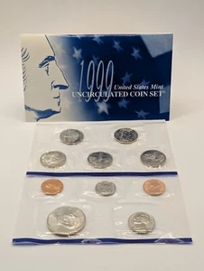 1999 UNITED STATES  Mint Uncirculated Coin Set Mint 10 Coin Philadelphia - Picture 1 of 8