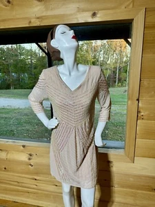 Gianni Bini Women's Beaded and Sequins Blush Pink Embellished Alexa Dress Sz M! - Picture 1 of 12