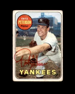 Fritz Peterson autografato 1969 Topps New York Yankees firmato a mano - Foto 1 di 2