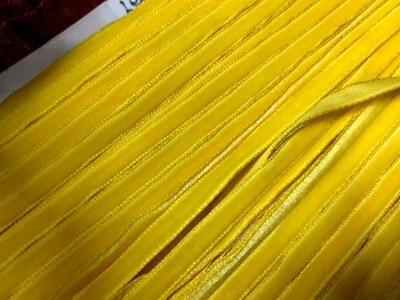 vintage 1/4" velvet ribbon trim lemon sorbet 5mm 3yds made in Switzerland - Image 1 of 4