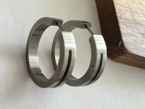 TeNo Stainless Steel - Hinged Hoop Earrings # 8268 - Picture 1 of 5