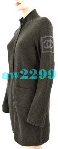 CHANEL 08A 2008 CC LOGO ZIPPER JACKET COAT FR 42 40 NEW