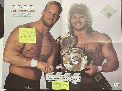 BRIAN PILLMAN STONE COLD STEVE AUSTIN SIGNED AUTOGRAPHED VINTAGE POSTER JSA!!!!! - Image 1 of 4