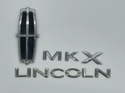 Lincoln MKX 2007-2010 OEM CROMO TAPA TRASERA MALETERO EMBLEMA PLACA DE IDENTIFICACIÓN LOGOTIPO Foto 1 de 4