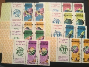 ICOLLECTZONE Burundi 126-133 margin pairs with labels VF NH space - Picture 1 of 1