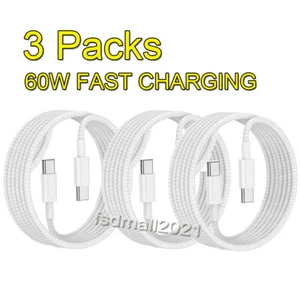 3 szt. USB C na USB C Szybka ładowarka 1m / 2m 60W Podwójny typ C Ładowanie Kabel do synchronizacji danych - Zdjęcie 1 z 27
