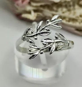 Sterling Silver 925 Olive Leaf Ring For Women - Picture 1 of 10
