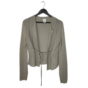 Blusa cárdigan Sarah Pacini abierta atada tejido rayón talla única topo - Imagen 1 de 4