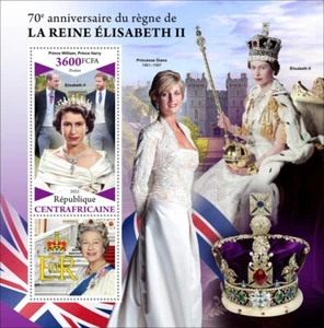 Central African Stamps 2022 MNH Platinum Jubilee of Reign of Queen Elizabeth II - Picture 1 of 1