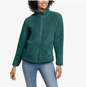 NWT Eddie Bauer Women's Fast Fleece Plush Full Zip, Dark Evergreen - Picture 1 of 4