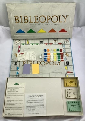 1991 年 Bibleopoly 棋盘游戏 Late for the Sky 完整状况良好 免运费 — 第 1/4 张图片