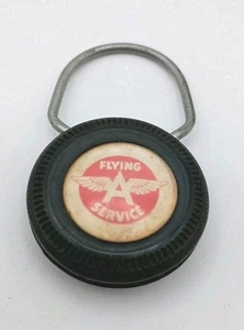 Vintage Schlüsselanhänger Flying A Service Fob Keyring Reifen - Bild 1 von 2