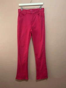 Mother Sorbet Pink High Waisted Runaway Slice Heel Jeans Size 31 UK 12-14 - Picture 1 of 6