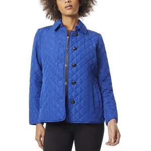 Jones New York Womens Blue Button Quilted Coat Outerwear Petites PXS BHFO 0672 - Picture 1 of 2