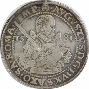 1581 German States -Saxony 1 Thaler EF Uncertified #712 - Picture 1 of 2