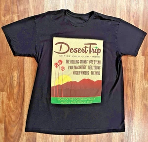 2016 "DESERT TRIP" T-Shirt L Rolling Stones, Dylan  McCartney Young Fits Size XL - Picture 1 of 3