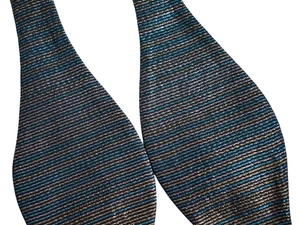 NEW ETON Black/Multi-Stripe METALLIC Finish SELF-TIE Bow Tie - Picture 1 of 10