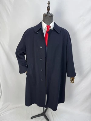 Vintage Men's Bugatti pure virgin wool dark navy Classic Overcoat US 46S 48S - Image 1 of 4